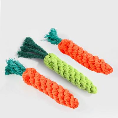 China Clean Training Bite-Resistant Toy Soft Carrot Pet Supplies Chew Puppy Dog Pet Toys Cotton Viable Rope Armor Wholesale for sale