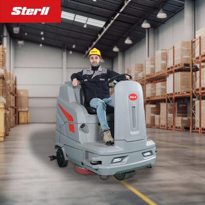 China Hotels STERLL Automatic Battery Commercial Floor Cleaning Machine Ride On Large Floor Scrubber Cleaning Machine Airport Used for sale