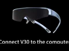 1080P OLED 43° FOV 1800 Nits AR Smart Glasses 0~-600° Dioptor HMD 3D Glasses With USB-C