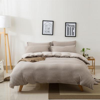 China Nondisposable Custom Packing Duvet Cover Set Stripe Duvet Cover Set 3 Pieces 100% Cotton Duvet Cover Set For Bedroom for sale