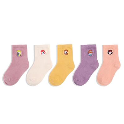 China New style QUICK DRY cotton baby thongs kids cartoon middle tube children thongs socks custom made for sale