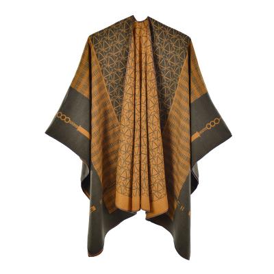 China Wholesale Custom Luxury Thick Poncho Shawl Knitted Pashmina Blanket Long Thick Women's Velvet Scarf for sale