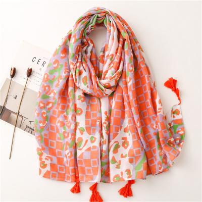 China High Quality Printed Cotton Hijab Fashion Long Soft Scarf Printed Muslim Scarf 2022 for sale