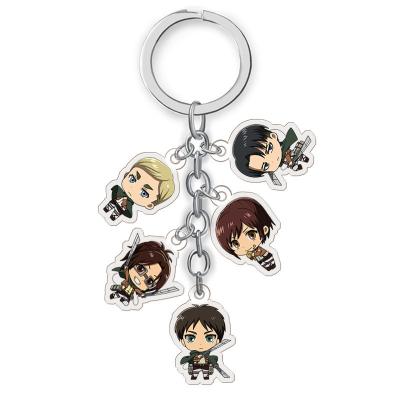 China Wholesale Acrylic Metal Anime Attack On Titan Character Keychains For Anime Fans for sale