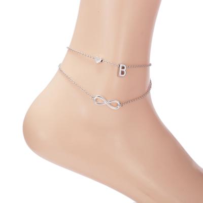 China A-Z Nickel Free Alphabet Women Anklet Bracelet Foot Pendant Foot Jewelry 26 26 Letters Initial Anklets for sale