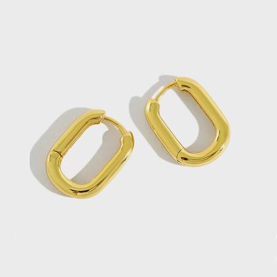 China 925 Sterling Silver Nickel Free 18k Gold Hoop Earring Geometric Square Stud Earrings For Women for sale