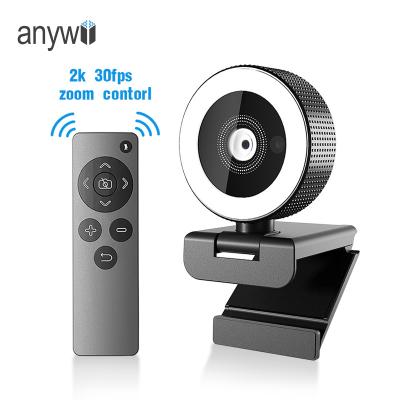 China Zoom control hd 1440p computer camera 2k webcam game camera pc webcam/anywii full usb remote control/touch control webcam with led for sale