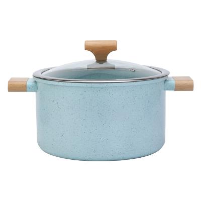 China IMESH Viable 2 Layer Pot Green Blue Saucepot Kitchen Hot Selling Stock Pot for sale