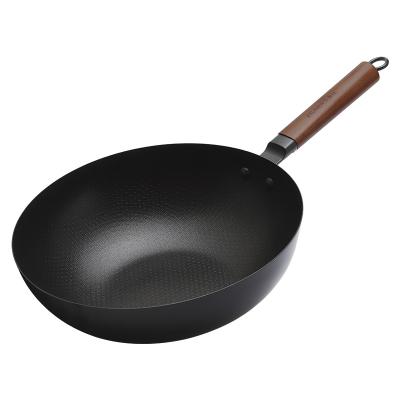 China Sustainable Chinese Factory Non Stick Preseason Carbon Steel Wok Pan Imesh K3205 for sale