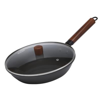 China IMESH China Sustainable Traditional Wok Pan Fry Pan Wok With Detectable Wooden Handle for sale