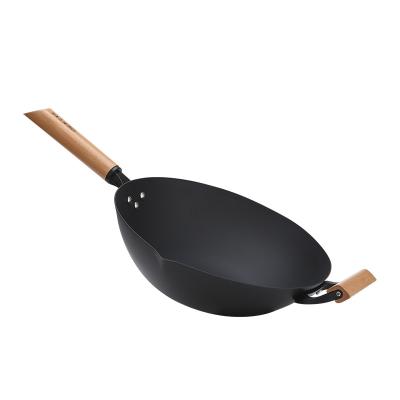 China Sustainable Round Shape Wholesale Carbon Steel Non Stick IMESH Multifunctional Frying Wok Pan for sale