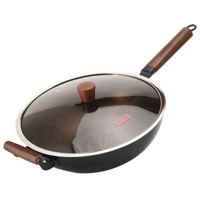 China IMESH Viable Chinese Manufacturers Hot Sale Non Stick Carbon Steel Wok Pan for sale