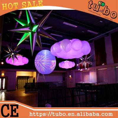 China Unique Festival Ideas Event 210D Oxford Cloth Inspiration Decor Inflatable Hanging Led Light Up Cloud Balloon Decoration For Event Decoration for sale