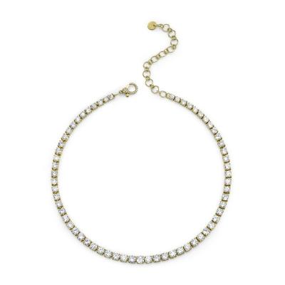 China Fashion Jewelry Necklace Women Gift FASHIONABLE Chain Necklace Brass CZ Tennis Chain for sale