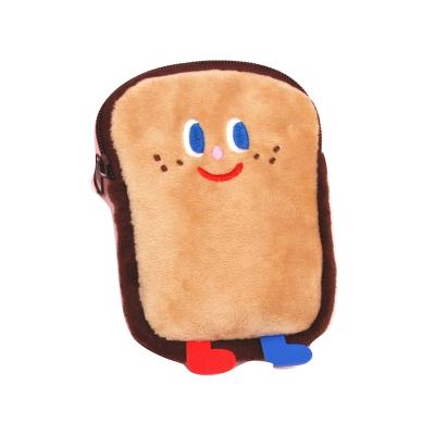 China Fashion New 2022 Toast Wallet Girl Zero Heart INS Receive Plush Bag Lovely Soft Bag Advertising Hardcover In Bread Man Public Transportation for sale