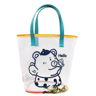 China Fashion New Summer Bag Transparent PVC Jelly Bag Ins Roll Up Large Capacity One Shoulder Bag Handbag for sale