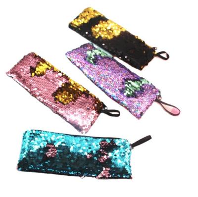 China Schools & Offices New Student Pen Mermaid Bag Earphones DIY Sequins Package Double Color Sequin Pen Bag Wire Receive Package for sale