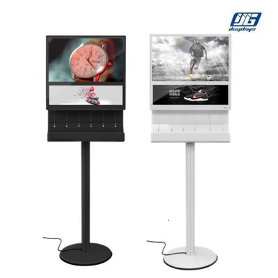 China Advertising Floor Stand Advertising LCD Screen Display Charging Station for sale