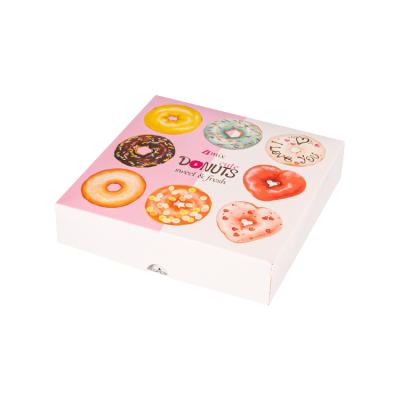 China Popular Recycled Materials Paper Cardboard Box For Custom Donut Different Sizes Paper Donut Boxes For Food Packaging for sale