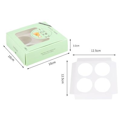 China Reused materials 4 boxes of semi-cooked cheese, 4 pieces of pastry box, transparent high-grade pastry box and baking box for sale