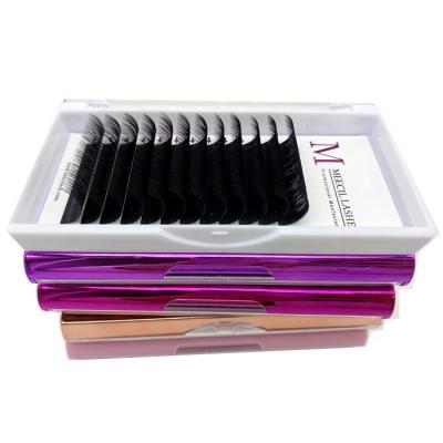 China Long Volume Eyelash Extensions Natural Silk Wick Individual Eyelash Extension Super Soft Matte Black for sale