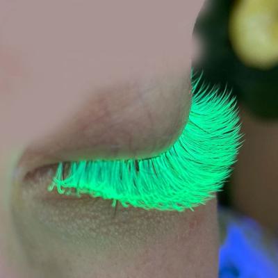 China Natural Korean Neon UV Eyelash Extensions Long Glow In Dark Individual Mink Lashes Extension Supplies for sale