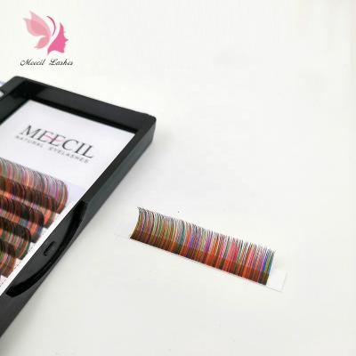 China Laser Eyelash Extens Colorful Color Eye Lashes Round Eyelash Packaging for sale