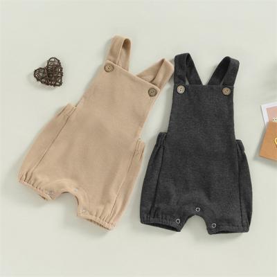 China Spandex/Cotton 1Pcs Braces Romper Overalls Button Corduroy Baby Overalls 1Pcs Logo Label Sleeveless Boys Girls for sale