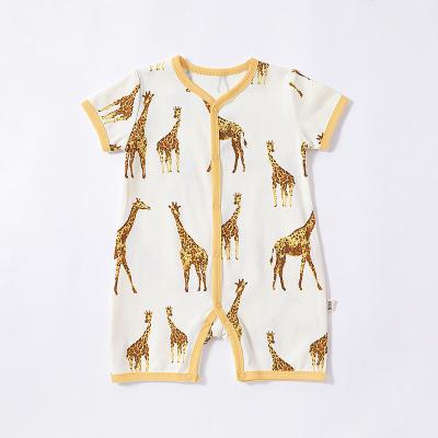 China Spandex/Cotton 1Pcs Private Label RTS Summer Toddler Boys Infant Girls Clothes Cotton Baby Animal Overalls for sale