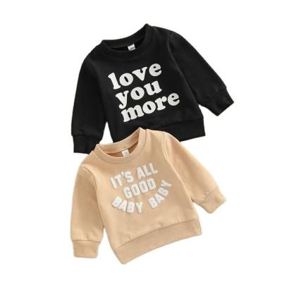 China Spring Top Autumn Kids Toddler Boys Girls Breathable Newborn Clothing Long Sleeve Love You More Pullover Baby Sweatshirt for sale