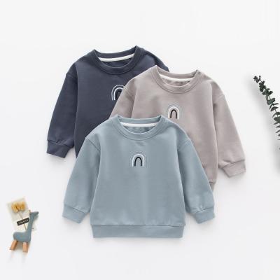 China 1Pcs Custom Breathable Rainbow Baby Boys Sweatshirt Autumn Infant Toddler Clothes Cotton Logo RTS Spring for sale