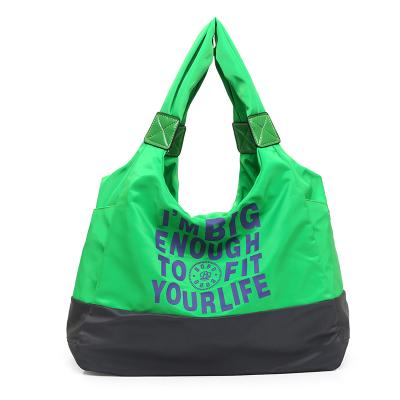 China Lady Durable Street Large Capacity Daily Waterproof Nylon Soft Sports Shoulder Packet Bag Letter Print Women Travel Candy Color Tote Bag for sale