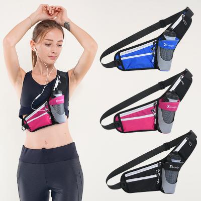 China Unisex Water Proof Custom Travel Workout Outdoor Jogging Exercise Pussy Nylon Pack Sports Waist Running Bag With Water Bottle Pocket for sale