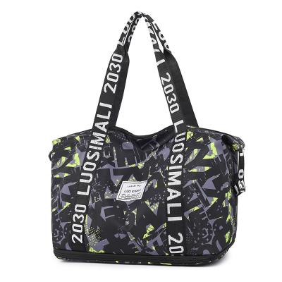 China Duffel Bag Gym Yoga Lady Bag Weekend Full Print Travel Expandable Bag Fitness Handle Sports Gym Women Outdoor Swimming Tote Duffel Bag for sale