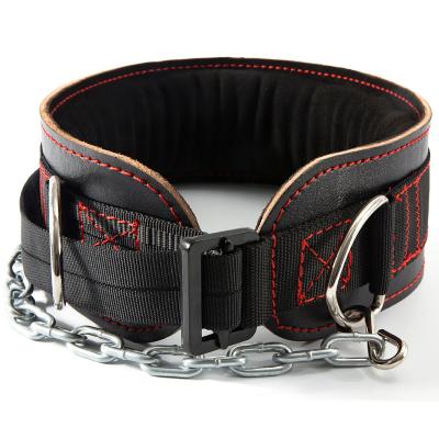 China WHIP Custom Logo Rubber Cowhide Strength Weightlifting Dip Band Leather Dip Band Men Exercise Gym Fitness Belt for sale