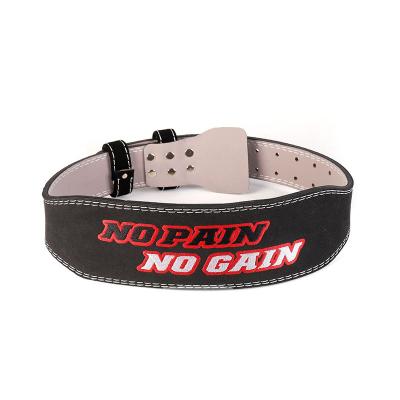 China Adult High Leverage Buckle Weightlifting Belt Gym Fitness Weightlifting Leather Adjustable Belt for sale