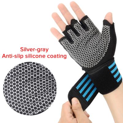 China Unisex Fitness Protector Finger Grip Mitts Gym Exercise Fitness Non-slip Wristband for sale