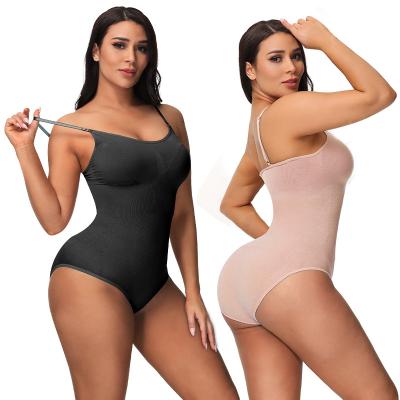 China Antibacterial Full Body Shapewear Sleeveless Double Strap Backless Backless Thong For Woman Tank Top for sale