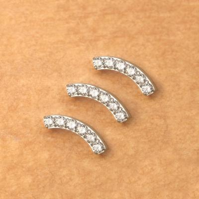 China Cute Body Jewelry Titanium Shape Jewelry ASTM F136 Arc Color Piercing White Zircon Six Zircon Numbers Internally Threaded Pieces for sale