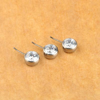 China New Cute Piercing Titanium Piercing Body Jewelry AAAAA+ Threadless ASTM F136 Zircon Parts Titanium Nose Jewelry for sale