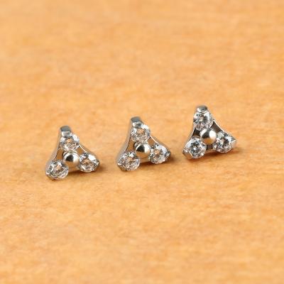 China Vintage Titanium Jewelry ASTM F136 Threadless Pushin Opal Zircon Pinn Body Piercing for sale