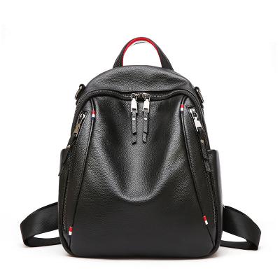 China Korea Popular Pure Color Waterproof Style Women Backpack Casual Sling And Packing Anti Theft Bag Backpack Whip Women Leather Backpack for sale