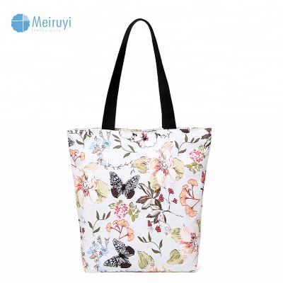 China LOW MOQ Folding High Quality Full Digital Printing Design Travel Tote Bag Waterproof Shopping Tote Bag Custom Printed With Zipper for sale