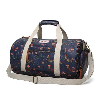 China Fancy Vintage Sublimation Korea Style Waterproof Fleece Luggage Bag Flower Printing Foldable Travel Luggage Bags for sale