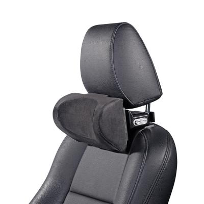 China Sports Car Neck Pillow Memory Foam Car Headrest Pillow To Relieve Neck Fatigue Car Soft Leather Pillow For Driving Red for sale