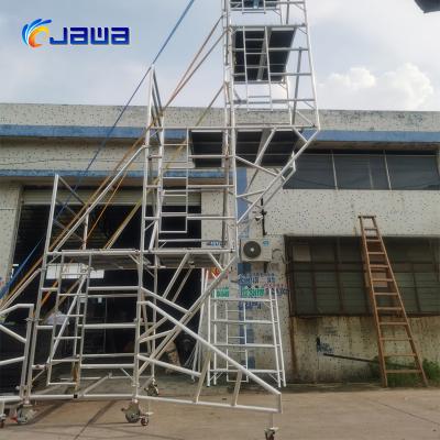 China Lightweight ALUMINUM MOBILE TOWERS scaffolding layher complete system 6m aluminum platform STAIRCASE scaffolding construction rolsteiger for sale