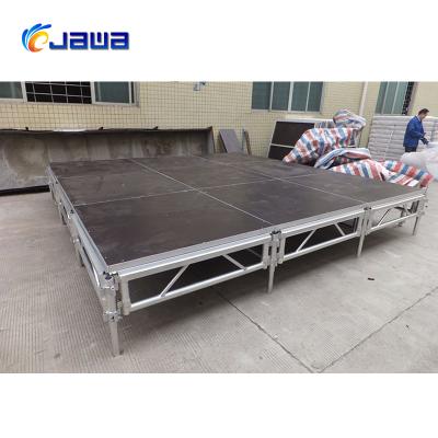 China Outdoor Exihibition Performance Aluminum Adjustable Height Used Vending Concert Platform Event Truss Plywood Portable Stage for sale