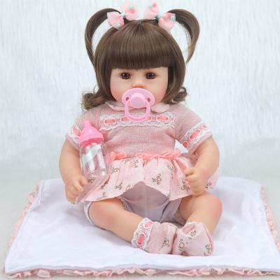 China Hot Sale Cartoon Toy Lifereborn Size 42cm Porcelain Doll Baby Reborn In Pink Clothes For Gifts To Little Baby Surprise Child Doll for sale