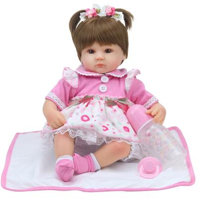 China Toy Lifereborn Baby Girl Reborn Baby 42cm Reborn Cartoon Doll Small Size Pink Silicone Soft Vinyl With Cloth Body Doll Baby Reborn for sale