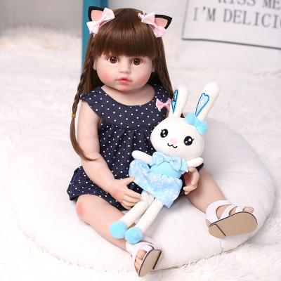 China 22 Inch Vinyl Newborn Reborn Baby Dolls Full Body Silicone Dressing Doll Realistic Cheap Wholesale Realistic Dolls - Doll For Cute Kids Softly for sale